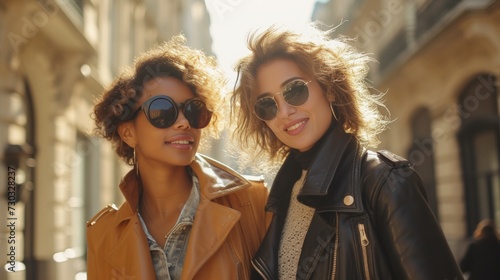 Stunning city fashionistas, capturing the essence of the urban landscape with...