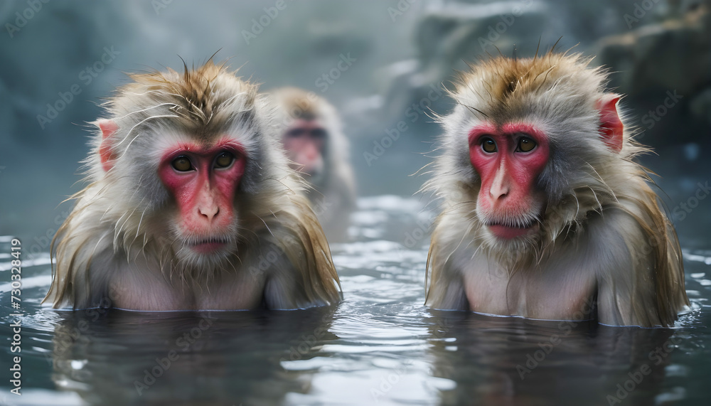 Naklejka premium Macaca fuscata