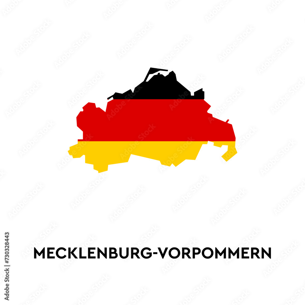 Fototapeta premium Mecklenburg-Vorpommern outline. Germany city. Silhouette map.