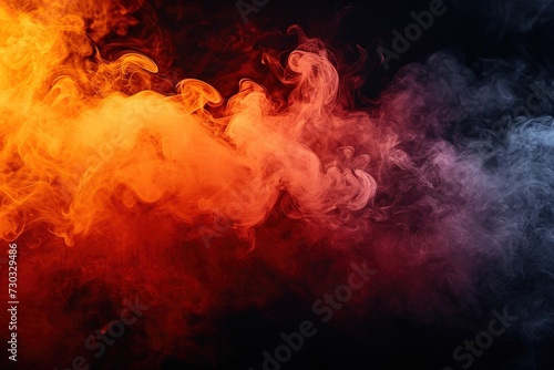 Orange and red steam on a black background. © abstract Art