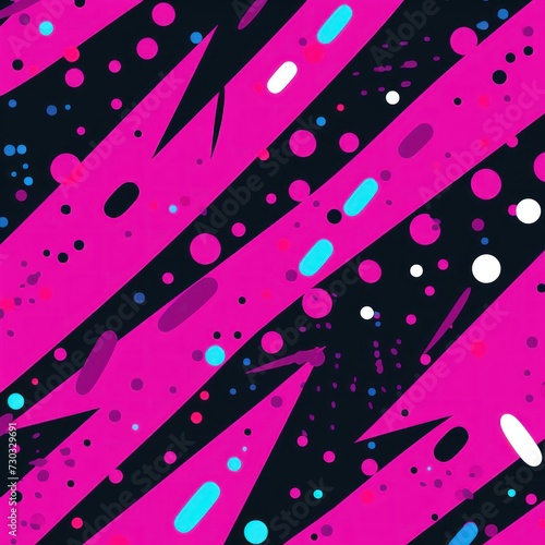 Magenta diagonal dots and dashes seamless pattern