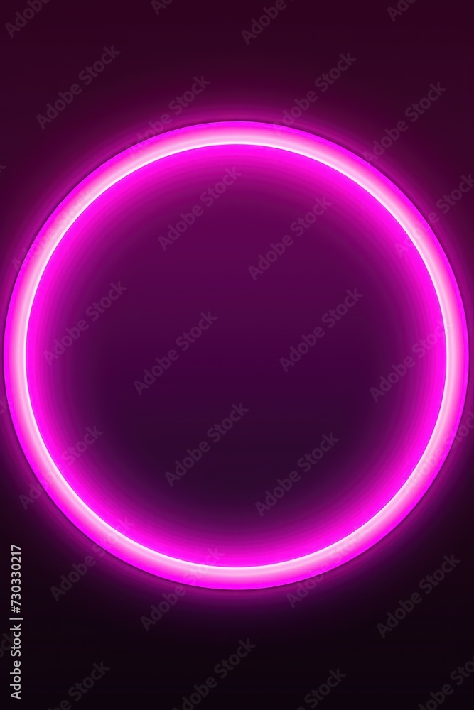 Magenta round neon shining circle isolated on a white background