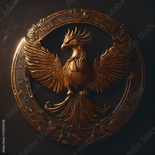 Obraz na płótnie golden eagle with wings w salonie