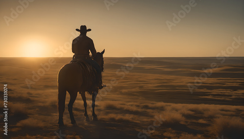 silhouette of a horse and a cowboy © Diren Yardimli