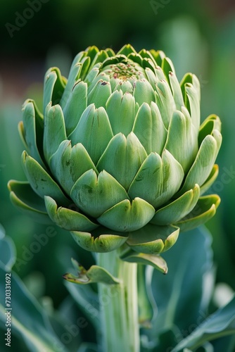 The symmetry of artichoke plants, with their spiky