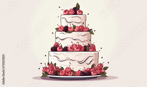 wedding cake vector flat minimalistic isolated vector style illustration