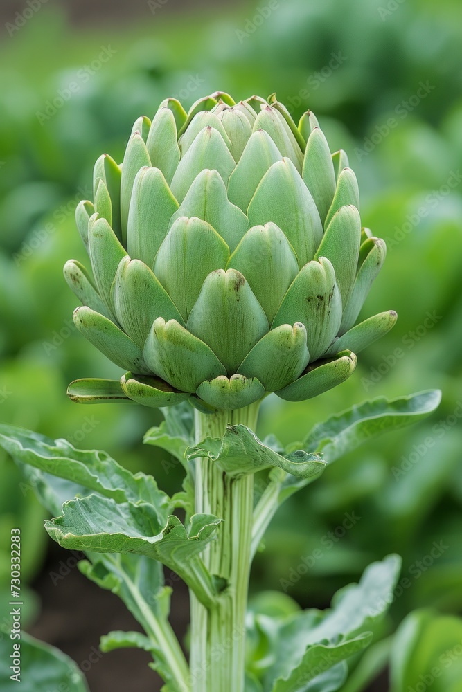 The symmetry of artichoke plants, with their spiky, architectural leaves The symmetry of artichoke plants, with their spiky, architectural leaves