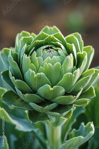 The symmetry of artichoke plants, with their spiky