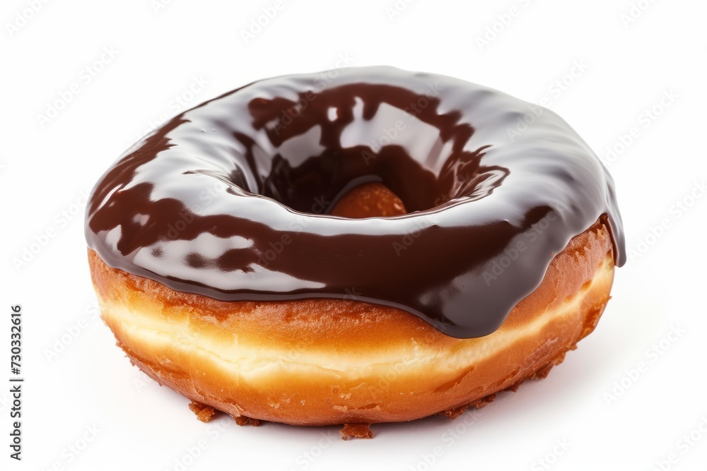 Decadent Delight: Tempting Chocolate Donut Enrobed in Rich Chocolate, Standing Alone in Isolation, generative ai Decadent Delight: Tempting Chocolate Donut Enrobed in Rich Chocolate, Standing Alone in Isolation, generative ai