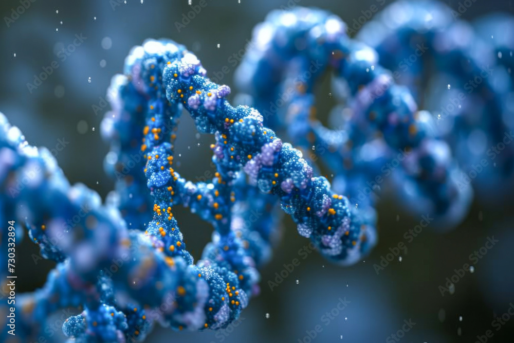 3D illustration of a DNA molecule. It is the genetic material of the gene. 3D illustration of a DNA molecule. It is the genetic material of the gene.