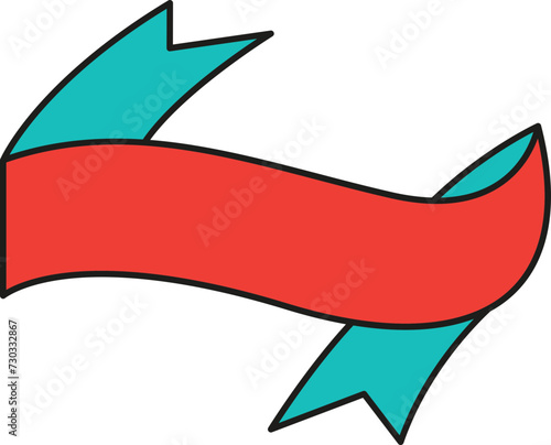 Fita com dobras curvadas