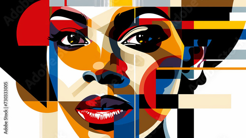 Portrait of an African or African American woman in mosaic style © CaptainMCity