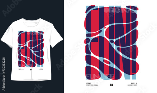 fun bubble effect. streetwear design t-shirt design, poster, typography. Vector illustration, symbol, gradient color.