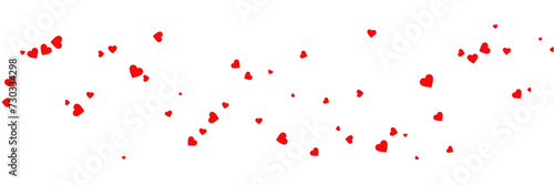 Red hearts petals on transparent background