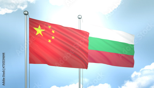 China and Bulgaria Flag Together A Concept of Realations