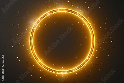 Mustard round neon shining circle