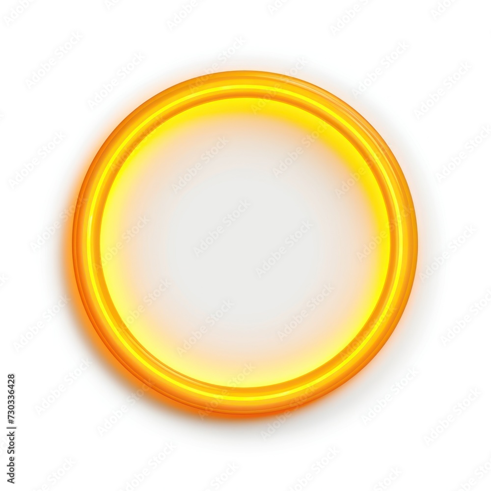 Mustard round neon shining circle