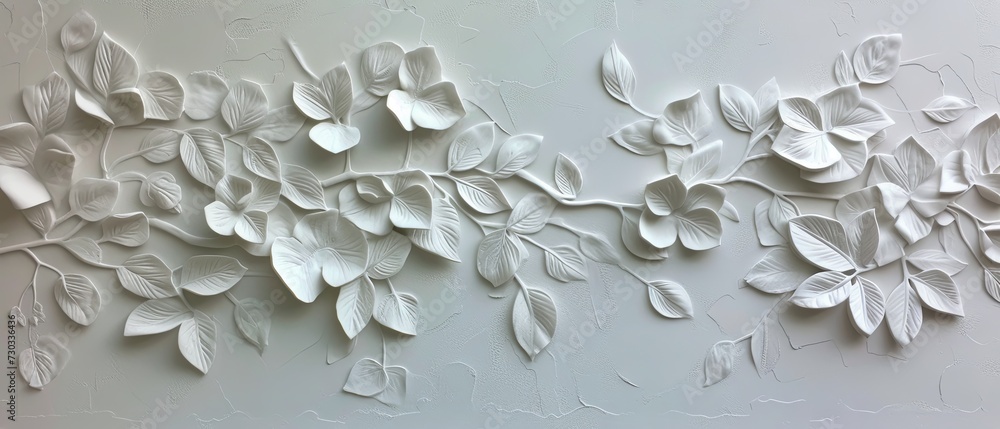 White Wall Adorned With Flowers White Wall Adorned With Flowers