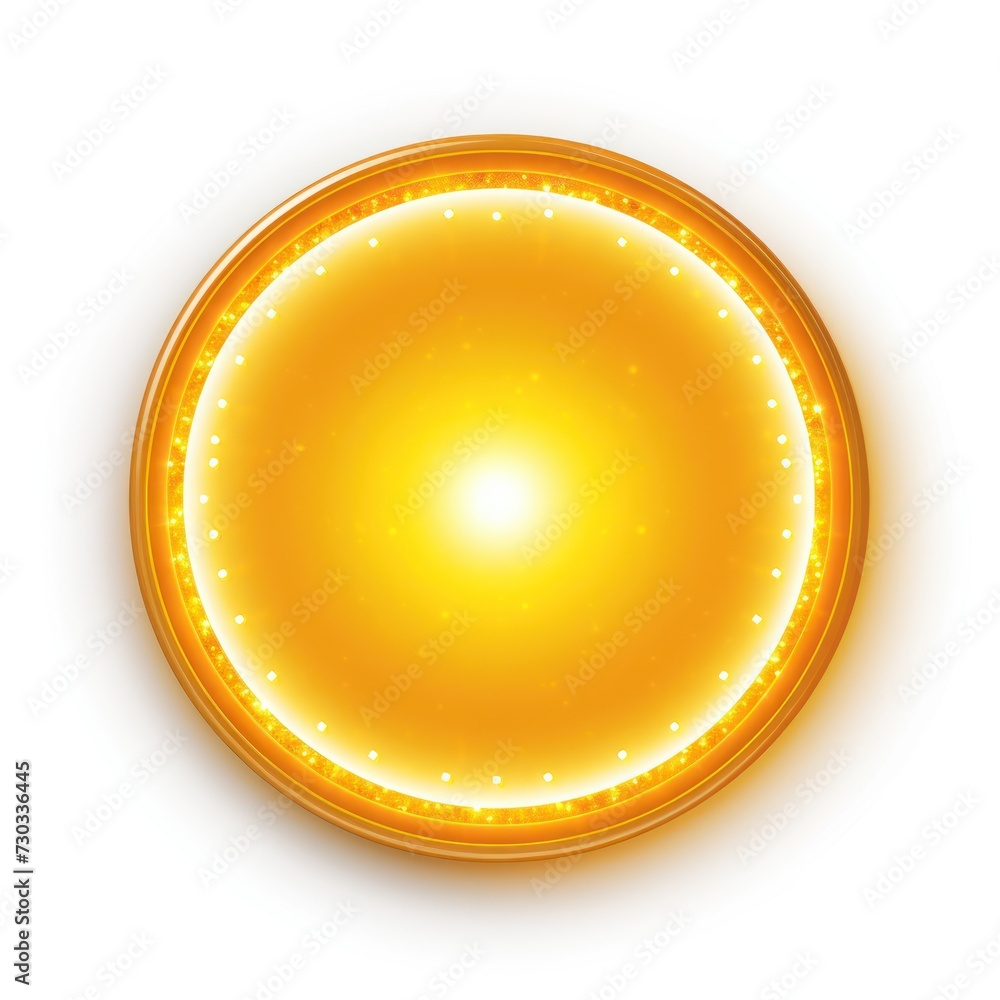 Mustard round neon shining circle