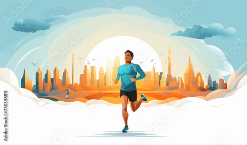 Marathon vector flat minimalistic isolated illustration