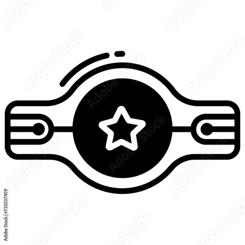 Champion Belt glyph and line vector illustration
