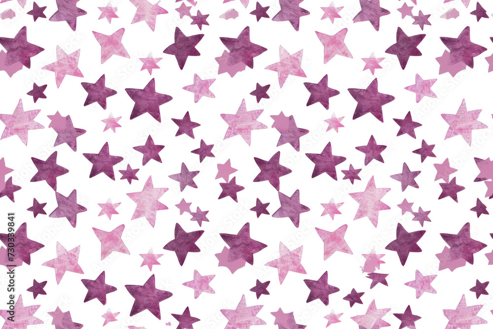 Pastel Star Pattern on Transparent Background