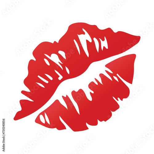 Kiss Mark vector icon. isolated mark left after a firm kiss is placed with bright lipstick, send a kiss to someone in chat emoji sign design. photo