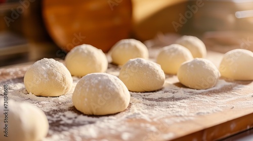 several round balls of dough placed on a baking sheet and ready to bake