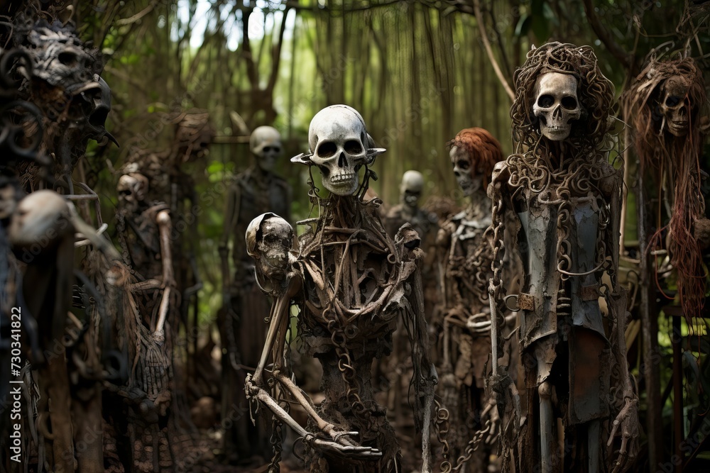 Rustic Metal sculpture cemetery. Old ancient history grave heritage. Generate Ai Rustic Metal sculpture cemetery. Old ancient history grave heritage. Generate Ai