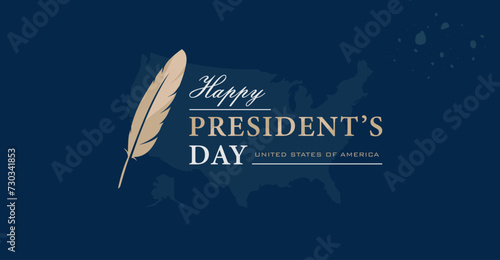 February, Happy President's day. United States of America. Design template to commemorate president's day in the united states. design with a government and law concept.