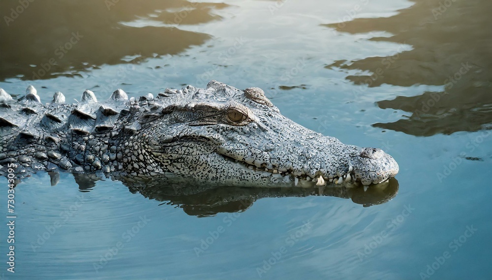 A crocodile, alligator, in the water, nature, beautiful reptile A crocodile, alligator, in the water, nature, beautiful reptile
