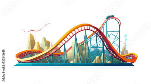 roller coaster vector flat minimalistic isolated vector style illustration