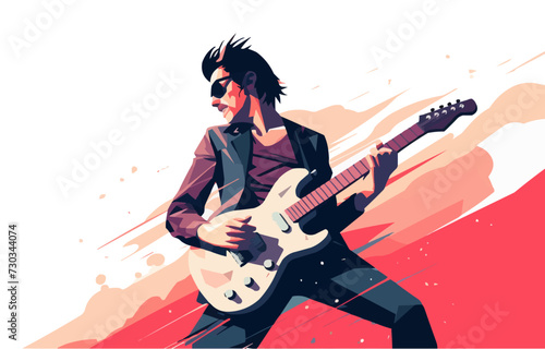 rock music fan vector flat minimalistic isolated illustration