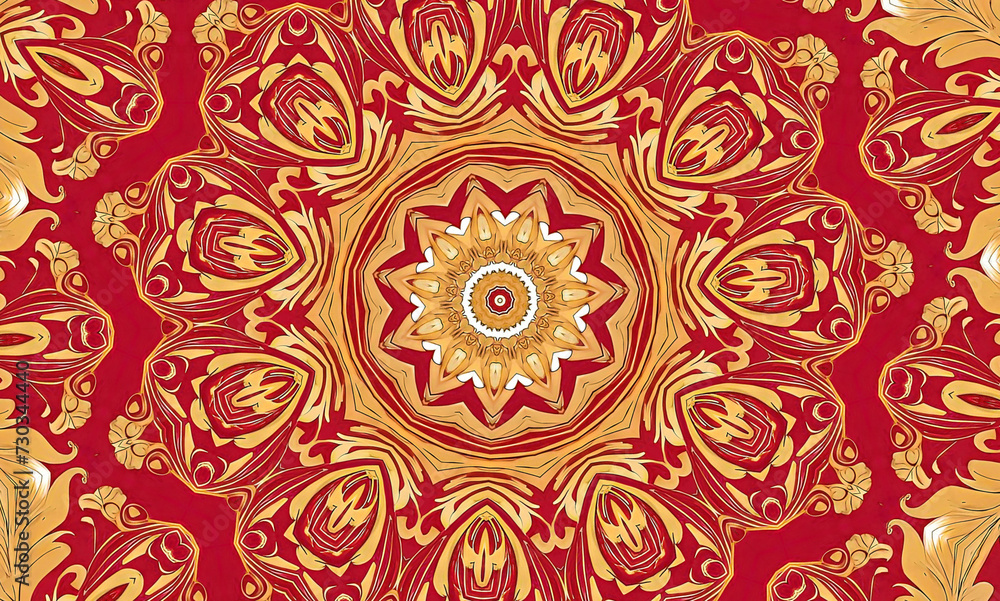 vector illustration, golden symmetrical patterns, golden mandala, golden kaleidoscope, fantasy mystical ornaments, 