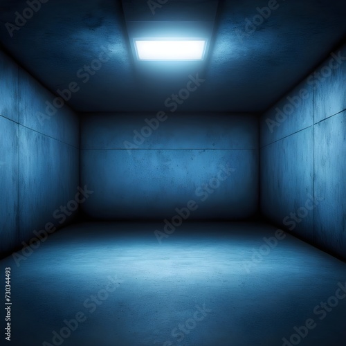 Empty underground background with blue lighting with space for text or product. © Antonio Giordano
