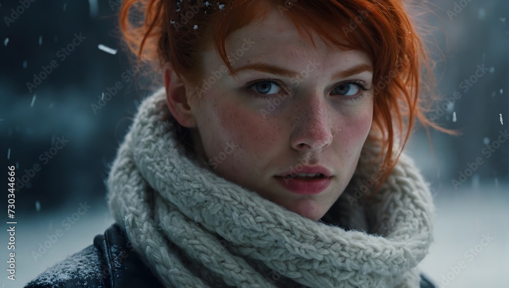 Portrait of a woman in winter clothes. Close up. Portrait of a woman in winter clothes. Close up.