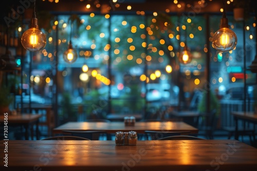 abstract blur and defocused restaurant and coffee shop cafe interior photo