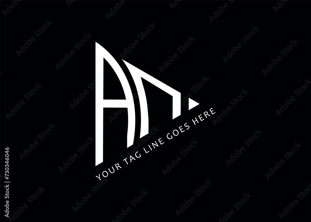 A N TRIANGLE letter logo design A N TRIANGLE letter logo design