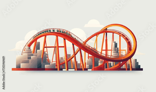 roller coaster vector flat minimalistic isolated illustration