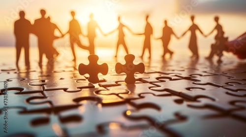 The Puzzle of Success: Teamwork Piecing Together Triumph photo