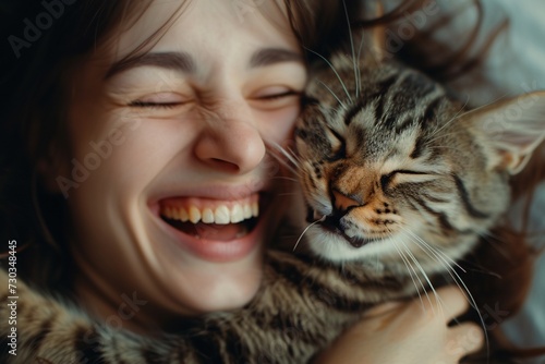 Adorable cat, fur colored beautifully, laughing. Pretty backdrop, spectacularly adorable and cute.