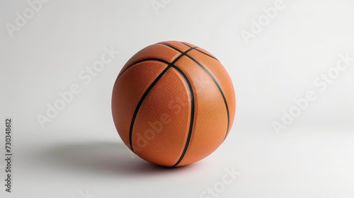 Basketball close-up: Isolated on a clean white background, sports gear for competition © pvl0707
