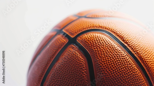 Basketball close-up: Isolated on a clean white background, sports gear for competition © pvl0707