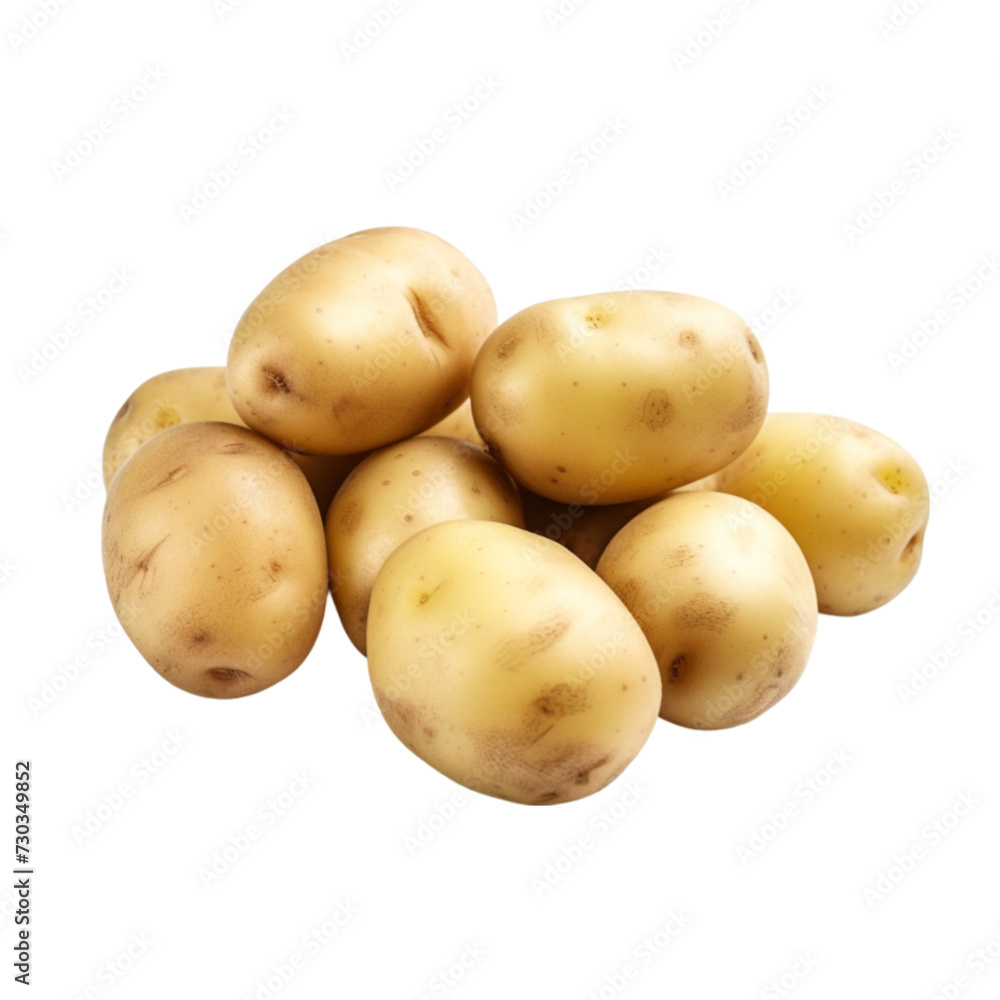 potatoes isolated on a white background with clipping path. 3d rendering potatoes isolated on a white background with clipping path. 3d rendering