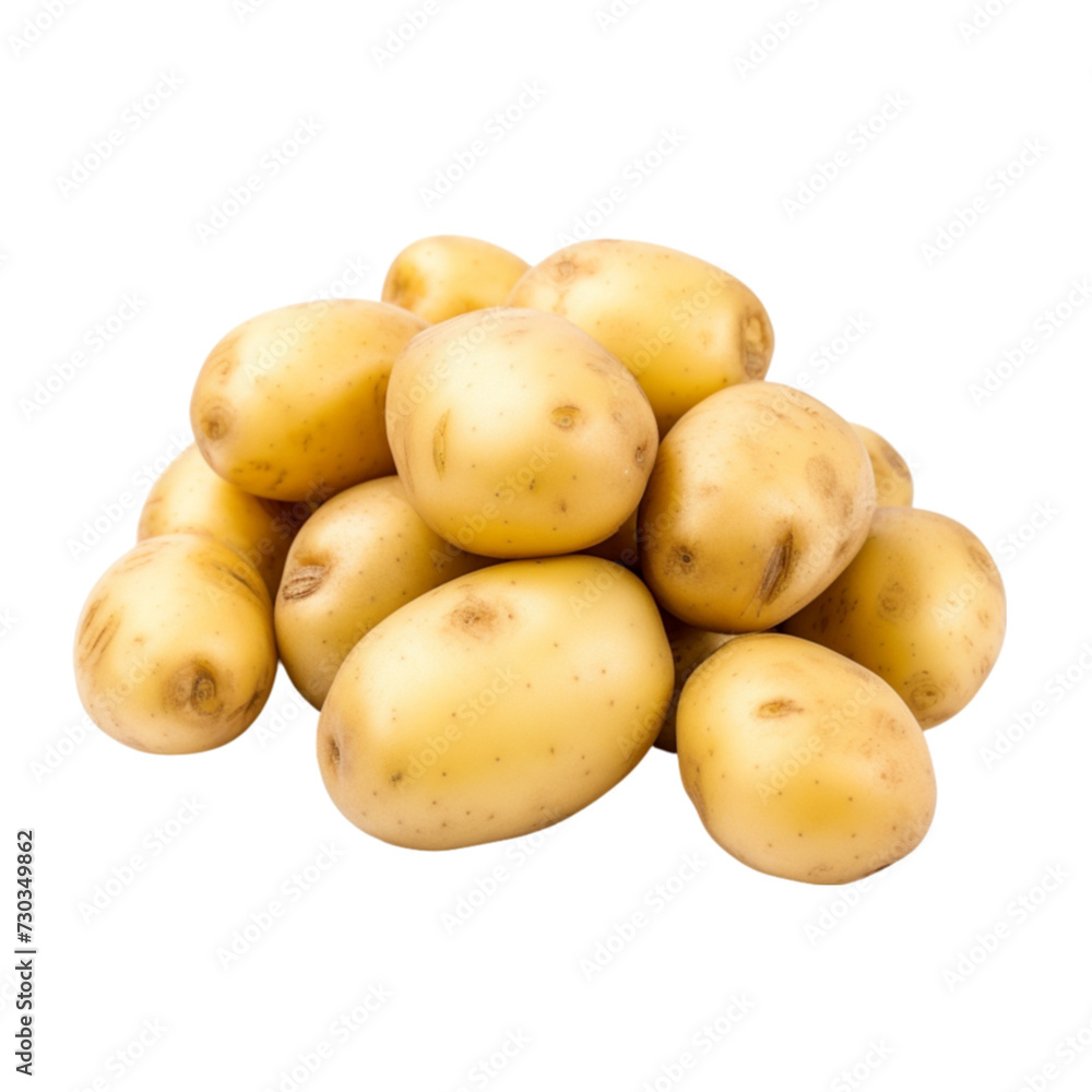 potatoes isolated on a white background with clipping path. 3d rendering potatoes isolated on a white background with clipping path. 3d rendering