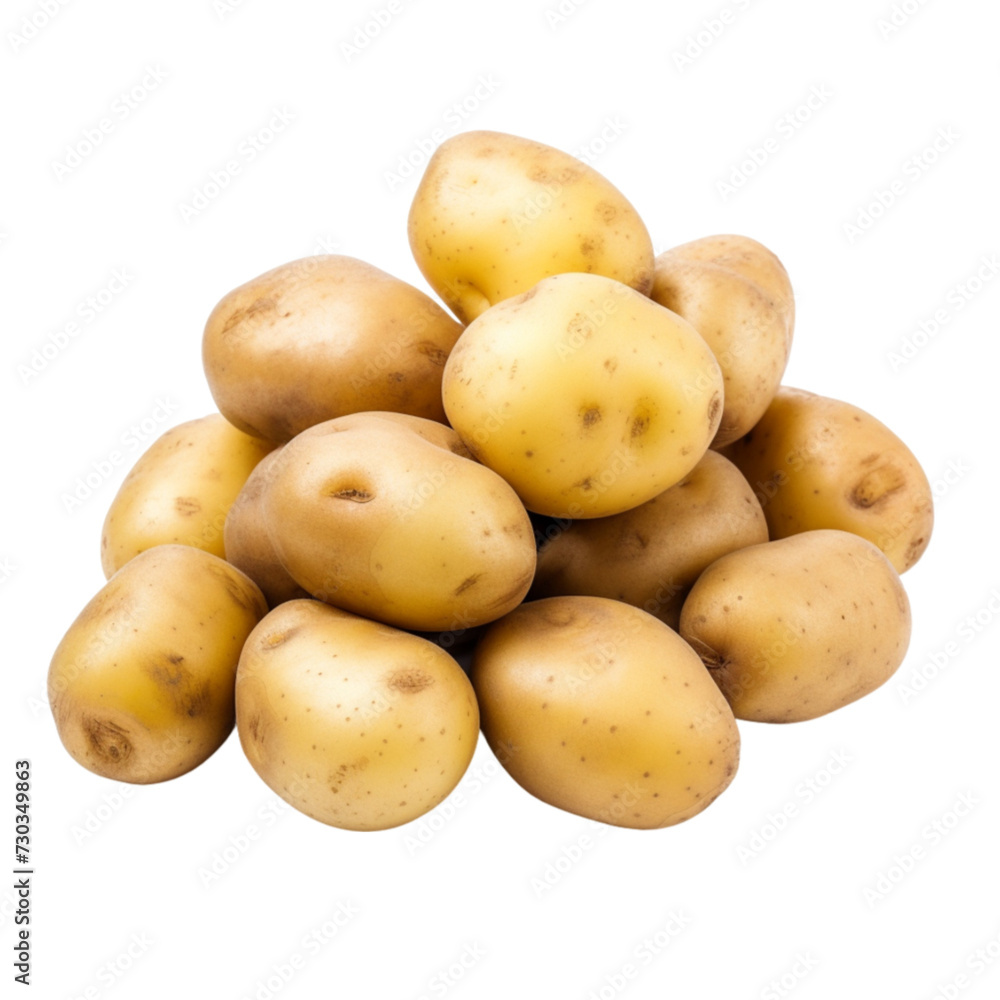 potatoes isolated on a white background with clipping path. 3d rendering potatoes isolated on a white background with clipping path. 3d rendering
