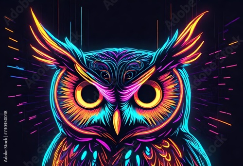 self-luminous neon owl 