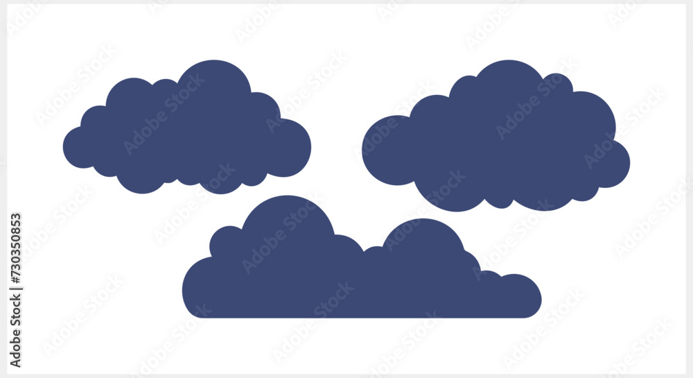 Cloud set icon isolated. Weather symbol clipart. Stencil Vector stock illustration EPS 10 Cloud set icon isolated. Weather symbol clipart. Stencil Vector stock illustration EPS 10