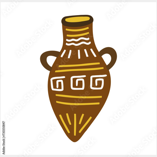 Abstract creative clipart isolated. Boho stile Jug Amphora Vector stock illustration. EPS 10