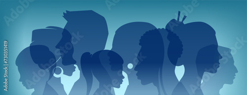 Vector of a group of people group of different ethnicity, culture.